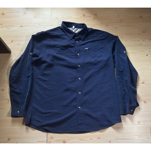 The North Face Mens Shirt Size XL Short Sleeve RN# 61661 Blue  A412 - Picture 1 of 8